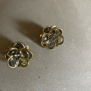 Anthropologie Crystal Lotus Earrings
